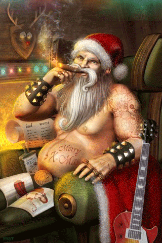 Прикольный Санта-Клаус Прикольные новогодние картинки