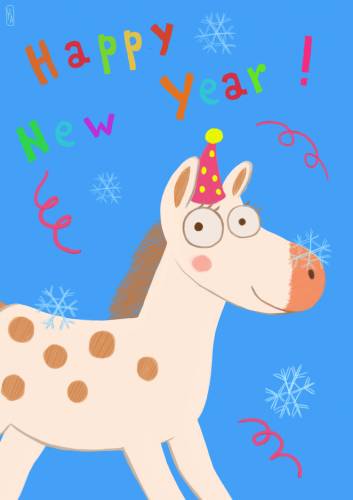 Картинки с новым годом лошади детские Год лошади