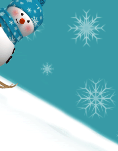 Снеговик на лыжах Детские открытки