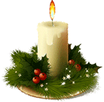 Горящая праздничная свеча Маленькие картинки к Новому году