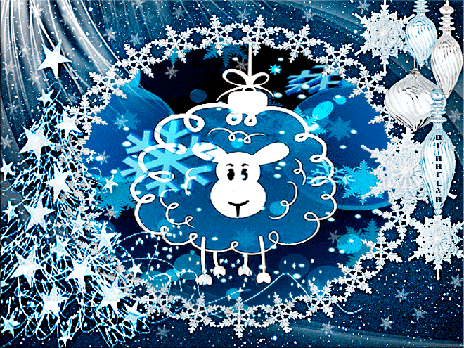 Синяя овечка Картинки с символом 2019 года