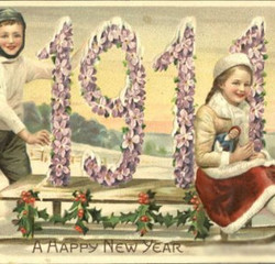 Новогодняя старинная открытка 1911 год