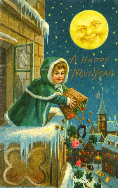 Happy New Year Старинные открытки с Новым годом и Рождеством