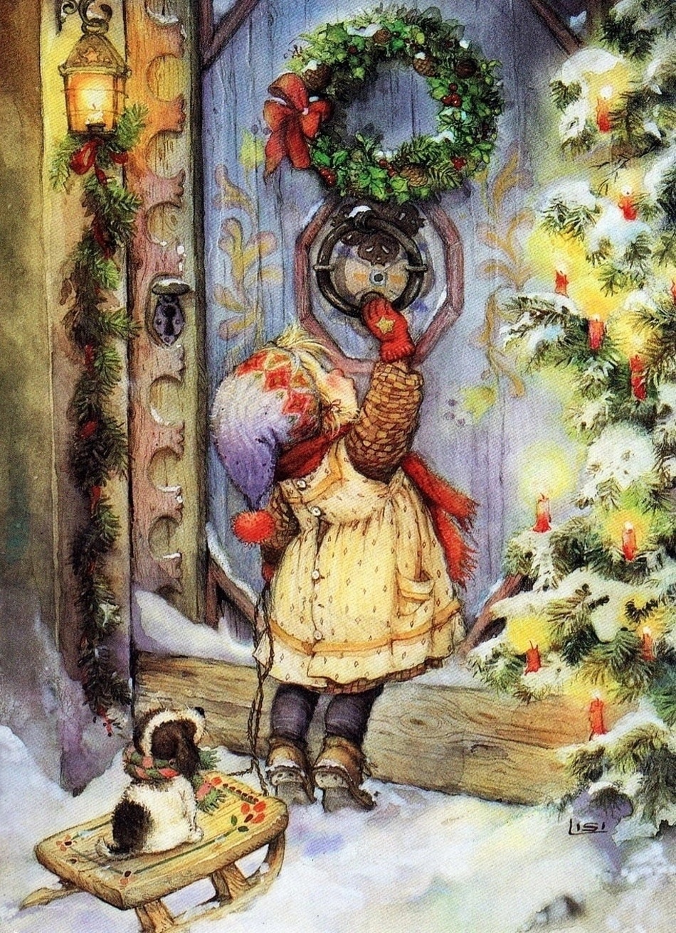 Викторианское Рождество Старинные открытки