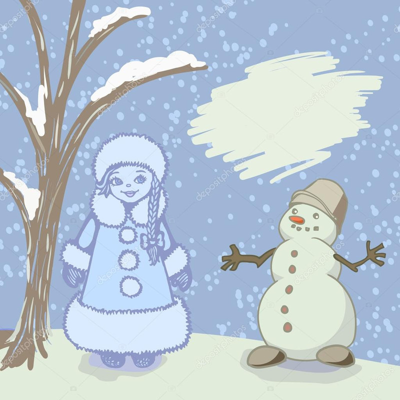 Снегурочка и снеговик Дед Мороз и Снегурочка картинки