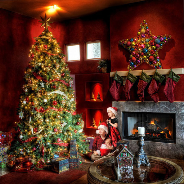 Дух Рождества царит в  уютном теплом доме Рождество