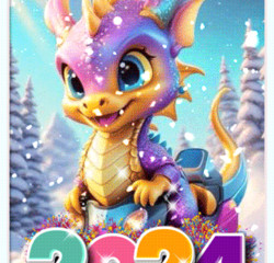 Новогодний Дракон 2024 гифка - С новым годом 2024