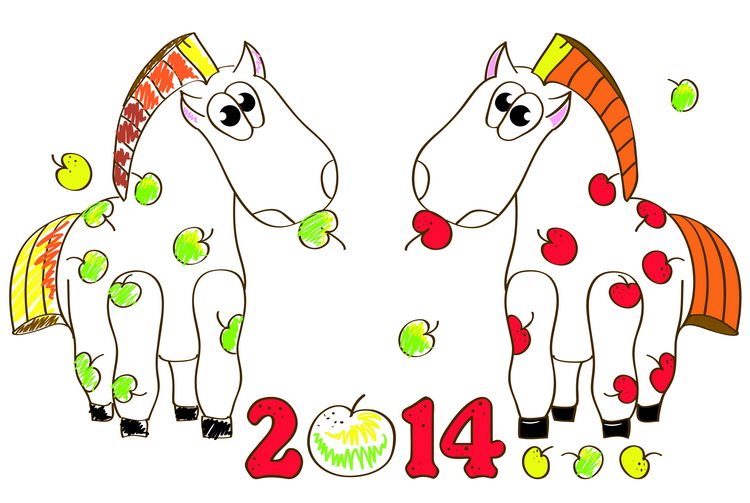 Смешные открытки на год Лошади Год лошади