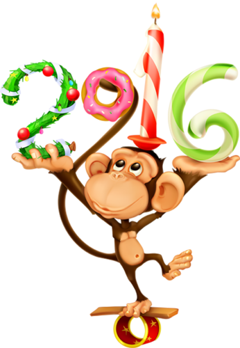 Рисунок обезьянки 2016 Ммини картинки к Новому году