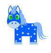 Синяя лошадка Ммини картинки к Новому году