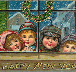 Старинные Новогодние винтажные открытки