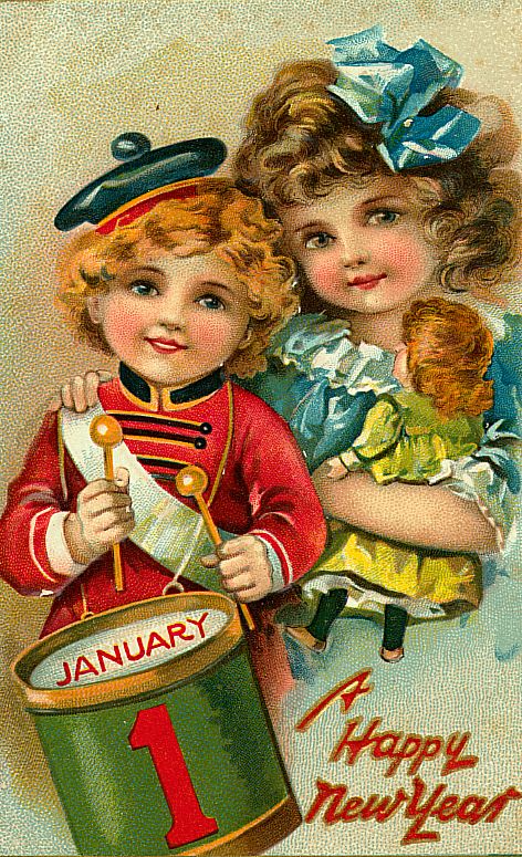 Старинная ретро открытка новогодняя Старинные открытки