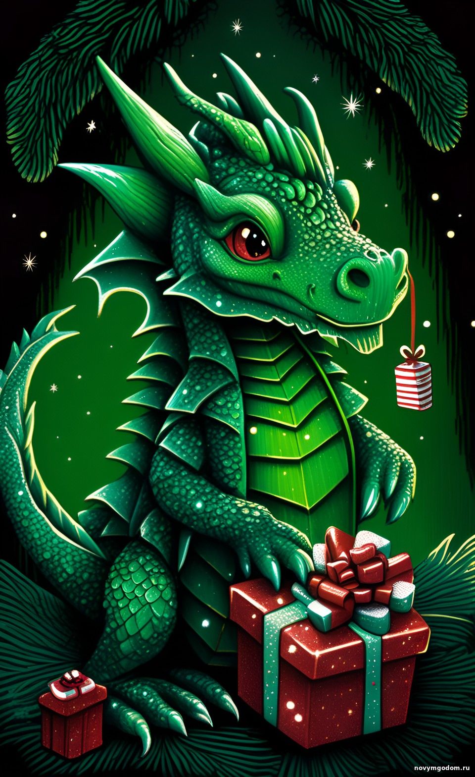 Зеленый Дракон новогодний символ Год Дракона