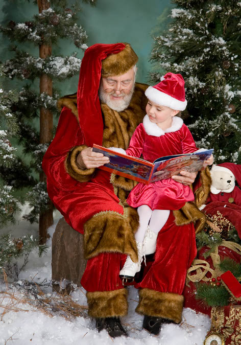 Санта Клаус с ребёнком Дед Мороз и Снегурочка