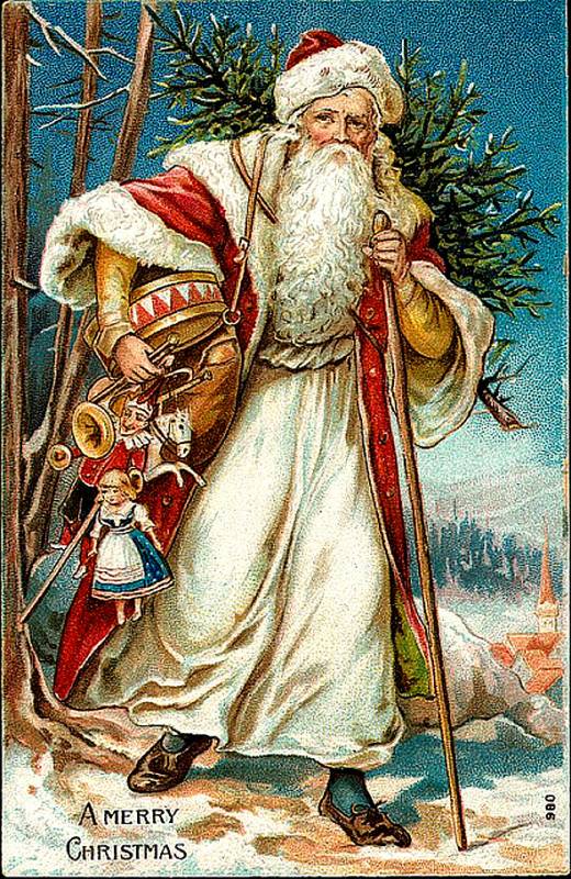 Викторианский Дед Мороз с подарками Дед Мороз и Снегурочка