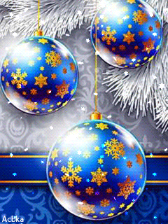Перламутровые шары на ветке Новогодние заставки