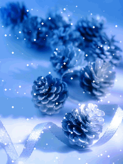 Синие шишки Новогодние заставки